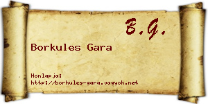 Borkules Gara névjegykártya